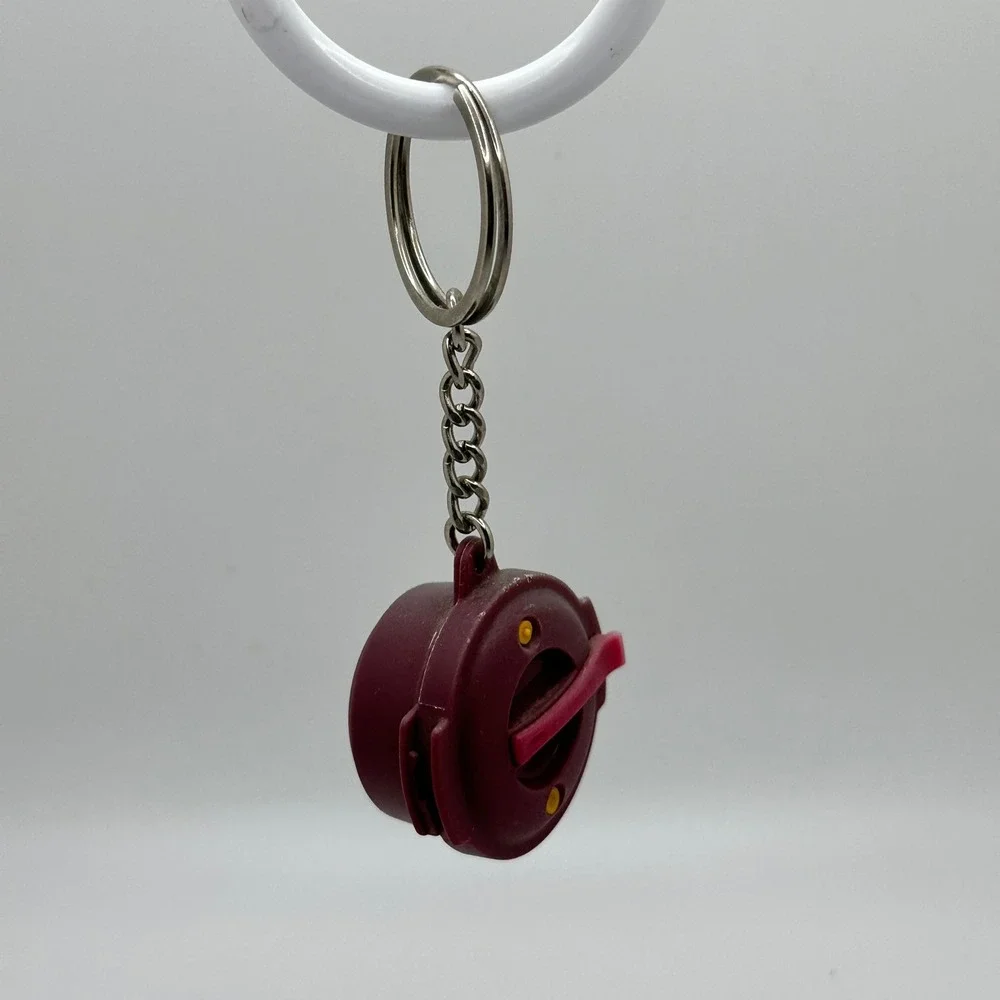 Tupperware MicroPro Grill Keychain Miniature Collectible‎ Burgundy Red Tiny Toy